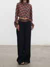 OUDE WAAG 25 Early Autumn Plaid Short Shirt OW-OW-25PF-ST01C1BU062-LHGW (BU062 Blue and Red Plaid)